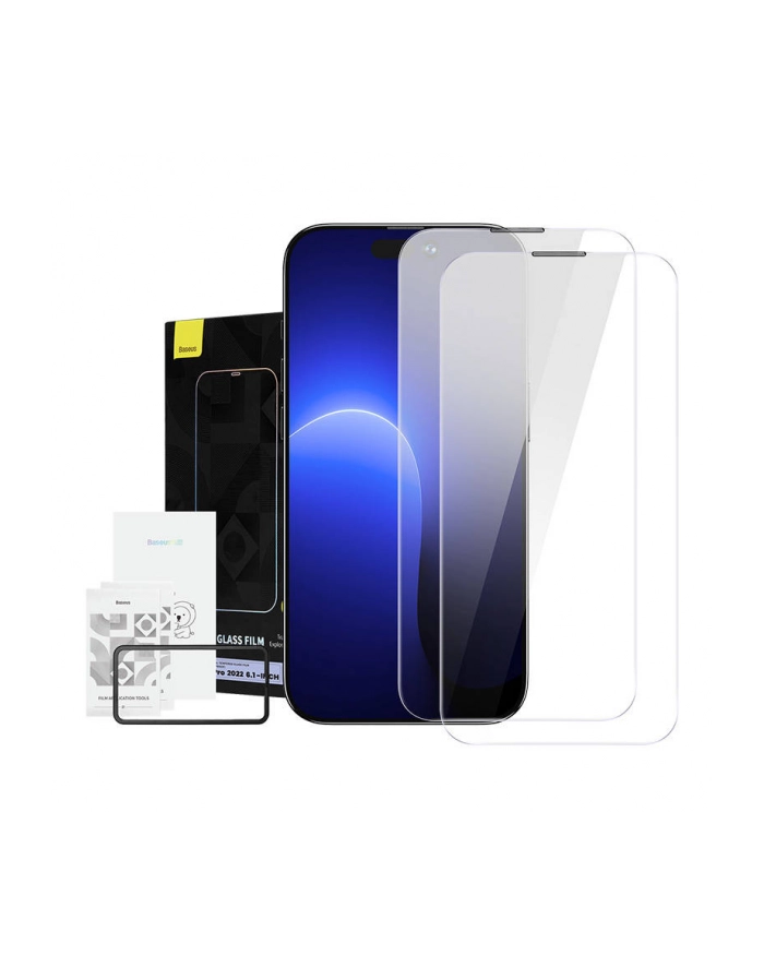 Baseus Crystal z powłoką przeciwpyłową do iPhone 14 Pro (2 szt.) główny