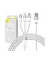 Baseus StarSpeed USB 3w1, USB-C + micro USB + Lightning, 3,5A, 1.2m (biały) - nr 1