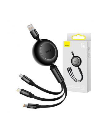 Baseus Bright Mirror 2 USB 3w1, micro USB / Lightning / USB-C, 66W / 2A, 1.1m (czarny)