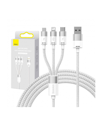 Baseus StarSpeed USB 3w1, USB-C + micro USB + Lightning, 3,5A, 1.2m (biały)