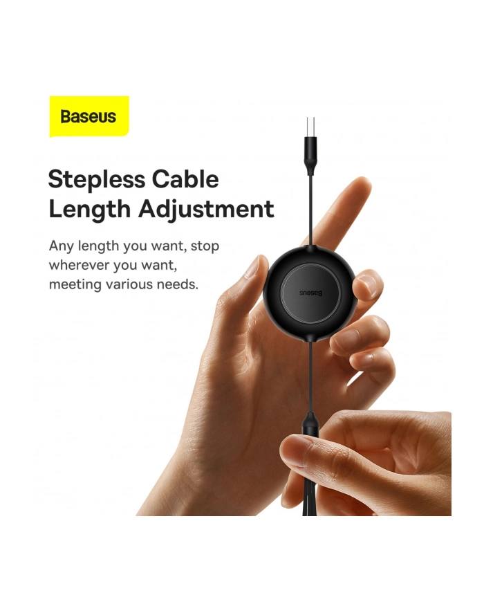 Baseus Bright Mirror 2 USB 3w1, micro USB / Lightning / USB-C, 66W / 2A, 1.1m (czarny) główny