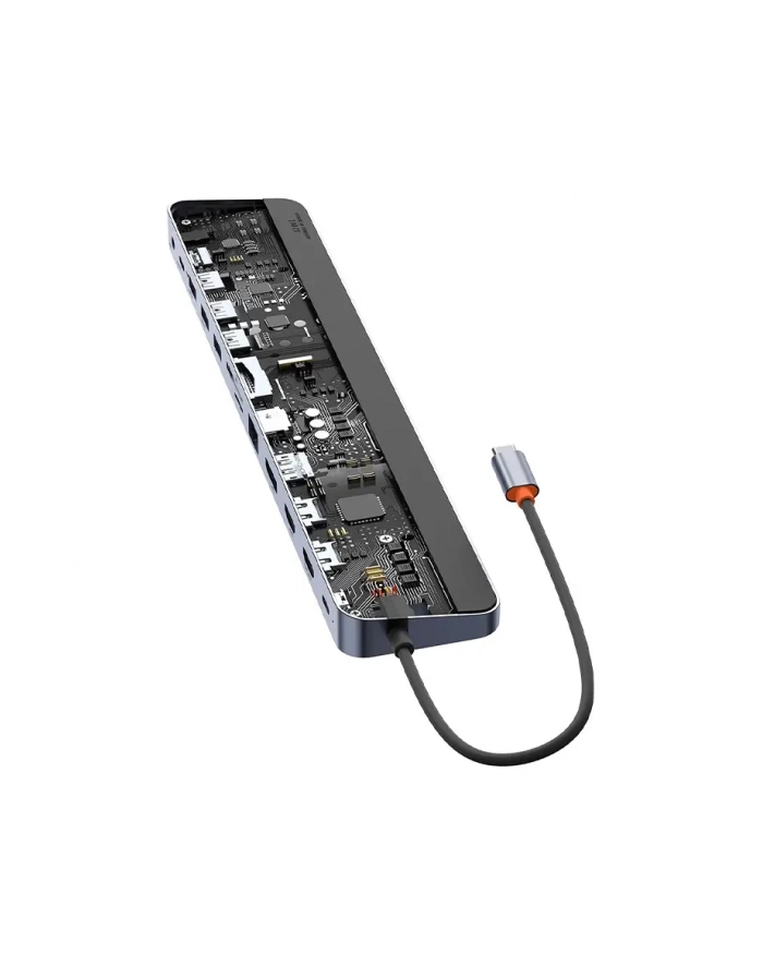 Baseus EliteJoy Gen2 12w1 USB-C do 2x HDMI + 3x USB 3.0 + PD + DP + SD/TF + RJ45 + Type-C + 3.5mm (ciemny szary) główny