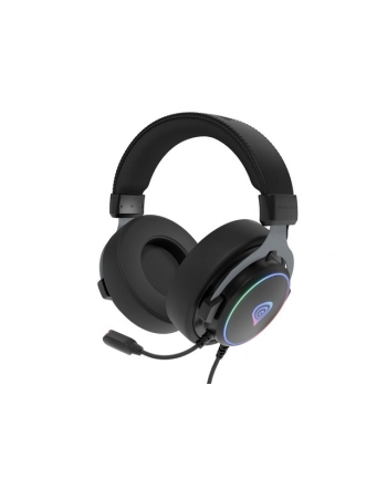 Genesis Neon 764 RGB czarne słuchawki nauszne | przewodowe | mikrofon ruchomy | czarne | 2.2 m | regulacja głośności | USB 2.0 nr 2