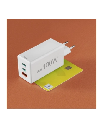 Hama ładowarka sieciowa mini 100W GaN PD/QC 2x USB-C, 1x USB-A biała ładowarka sieciowa | USB-C/USB-A | Power Delivery/Quick Charge | 100W | biała