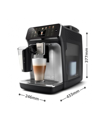 Philips 5500 series EP5546/70 czarny Moc [W]: 1500 | Ciśnienie [bar]: 15 | Pojemność zbiornika na wodę [l]: 1,8 | Rodzaj kawy: Ziarnista/mielona | Kolor: czarny