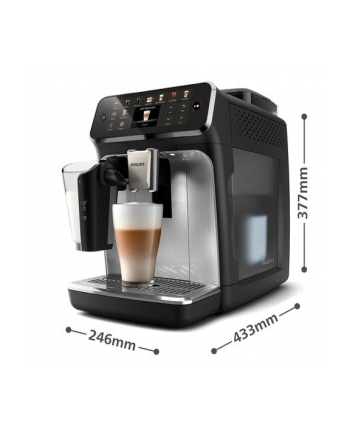 Philips 5500 series EP5546/70 czarny Moc [W]: 1500 | Ciśnienie [bar]: 15 | Pojemność zbiornika na wodę [l]: 1,8 | Rodzaj kawy: Ziarnista/mielona | Kolor: czarny