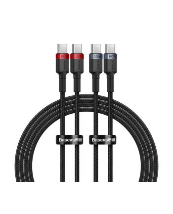 Baseus Cafule USB-C - USB-C 100W, 2m, 2szt (czerwono-czarny, szaro-czarny) kabel USB-C - USB-C
