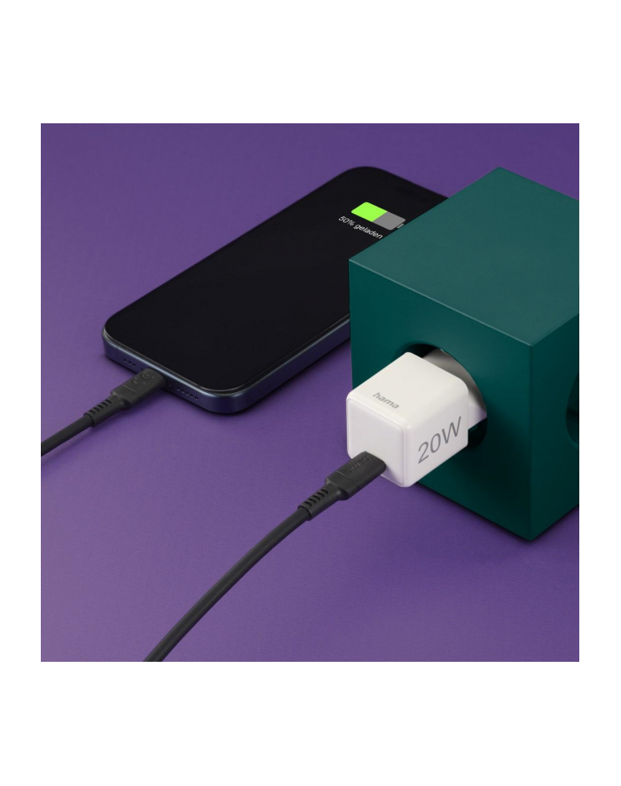 Hama ładowarka sieciowa supermini 20W PD/QC 1x USB-C biała ładowarka sieciowa | USB-C | Power Delivery/Quick Charge | 20W | biała główny