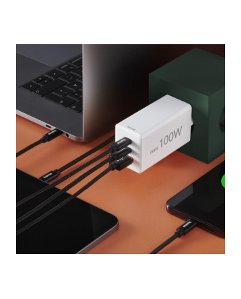 Hama ładowarka sieciowa mini 100W GaN PD/QC 2x USB-C, 1x USB-A biała ładowarka sieciowa | USB-C/USB-A | Power Delivery/Quick Charge | 100W | biała