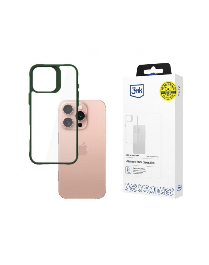 3mk Satin Armor Case+ do Apple iPhone 16 Pro zielony główny