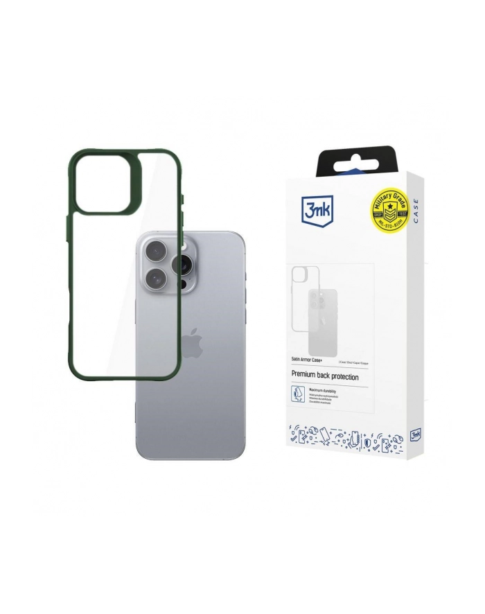 3mk Satin Armor Case+ do Apple iPhone 16 Pro Max zielony główny