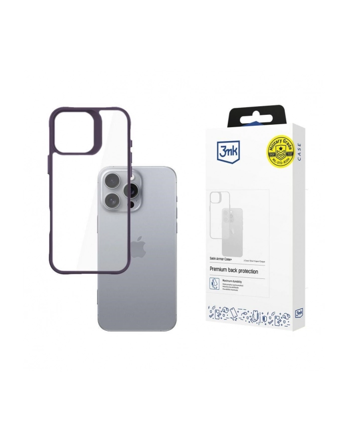 3mk Satin Armor Case+ do Apple iPhone 16 Pro Max fioletowy główny
