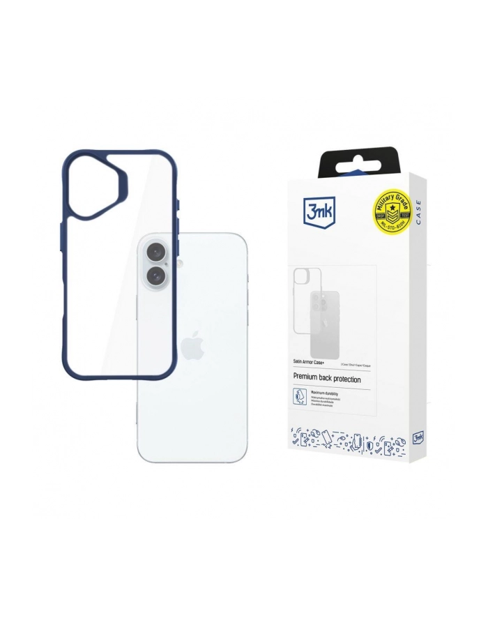 3mk Satin Armor Case+ Apple iPhone 16 Plus niebieski główny