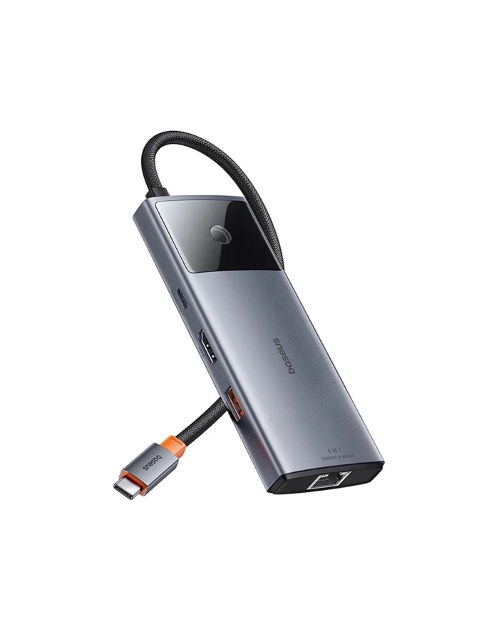 Baseus Metal Gleam 2 Series 6w1, USB-C do 2x USB 3.0 + USB-C + HDMI + USB-C PD + Ethernet RJ45 główny