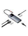 Baseus Metal Gleam 2 Series 6w1, USB-C do 2x USB 3.0 + USB-C + HDMI + USB-C PD + Ethernet RJ45 - nr 6