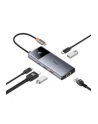 Baseus Metal Gleam 2 Series 6w1, USB-C do 2x USB 3.0 + USB-C + HDMI + USB-C PD + Ethernet RJ45 - nr 9