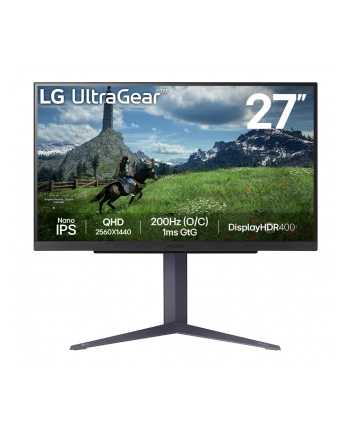 Monitor 27'' 27GS85Q-B QHD UltraGear IPS 180 Hz (O/C 200Hz), 1ms, 400cd, HDMI, DP, USB, Pivot, HAS nr 1