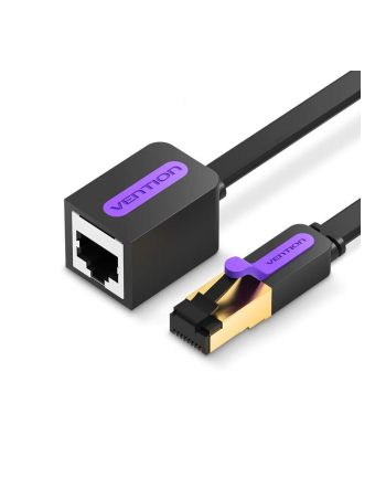 Vention Płaski przedłużacz Cat.7 RJ45 Ethernet 3m czarny Przedłużacz kabla sieciowego Cat.7