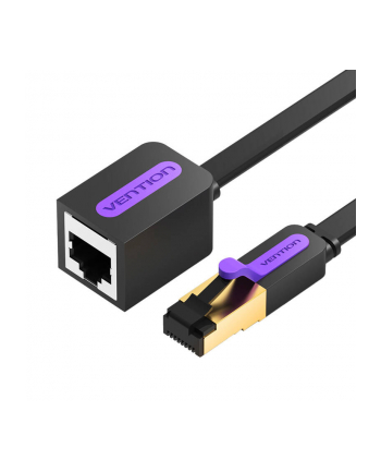 Vention Płaski przedłużacz Cat.7 RJ45 Ethernet 3m czarny Przedłużacz kabla sieciowego Cat.7