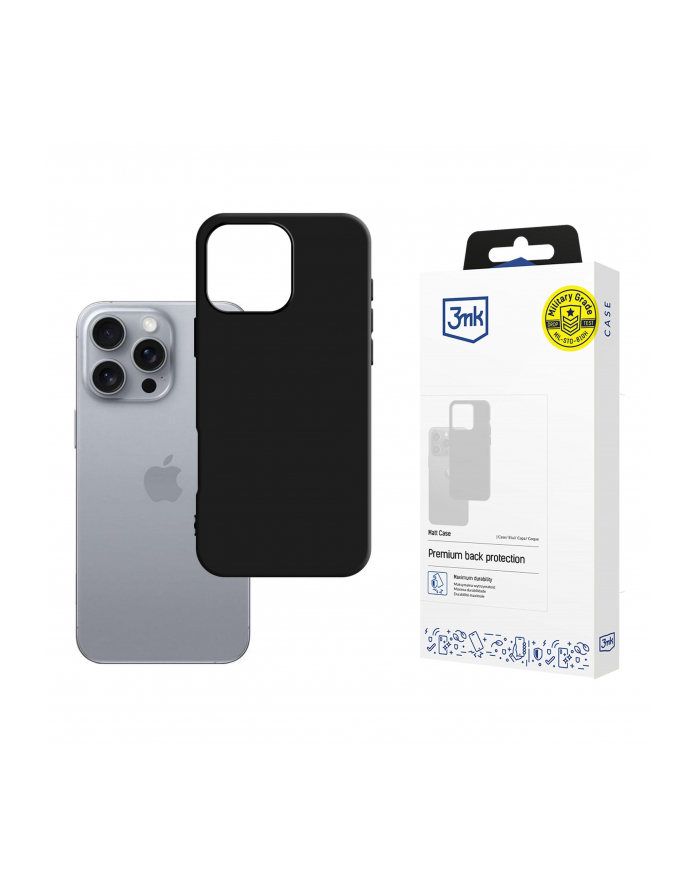 3mk Matt Case do Apple iPhone 16 Pro Max czarny główny