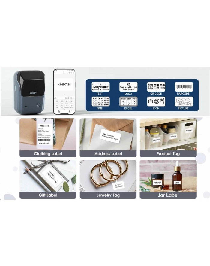 Niimbot Smart B1 Drukarka Etykiet (1AC12202005) główny