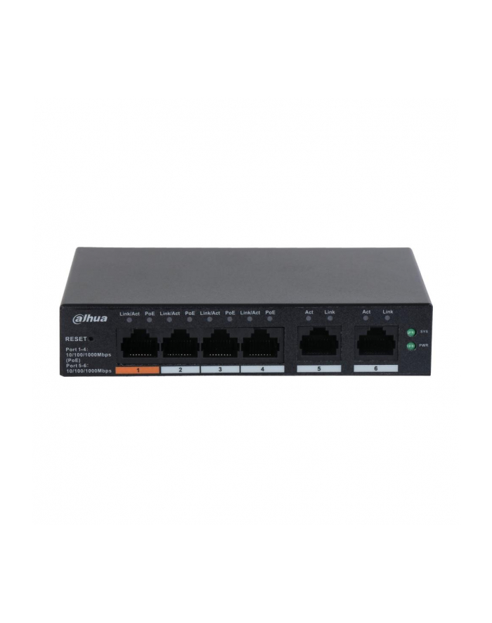 Switch zarządzalny Dahua CS4006-4GT-60 4x1GbE 2x1GbE Uplink PoE główny