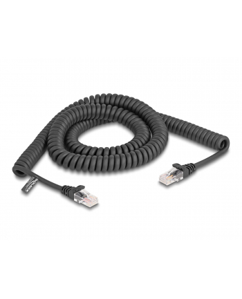 Patchcord Delock kat. 5e 3m czarny spiralny