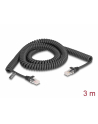 Patchcord Delock kat. 5e 3m czarny spiralny - nr 4