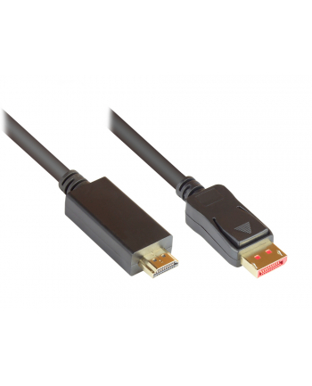 Good Connections Premium Displayport 1.4 Na Hdmi 2.0 Kabel Przyłączeniowy/Adapter – 4 K/Uhd @60 Hz Adapterowy Potrójne Ekranowanie Pozłacan