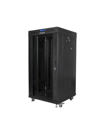 Szafa instalacyjna Rack stojąca 19'' 22U 600x600 czarna drzwi szklane LCD Lanberg (flat pack) nr 2