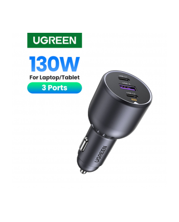 UGREEN 130W 3-Port Fast Car Char gray