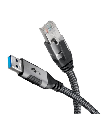 goobay Ethernet-Kabel USB-A 3.0 auf RJ45, 1 m USB-A 3.0 auf RJ45 CAT6 FTP 0100 Adapterkabel 1m