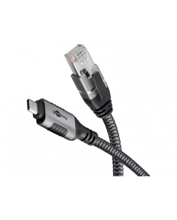 goobay Ethernet-Kabel USB-C™ 3.1 auf RJ45, 5 m USB-C 3.1 auf RJ45 CAT6 FTP 0100 Adapterkabel 5m