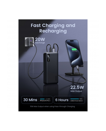 UGREEN 10000mAh Two-way Fast Charging Powerbank Black