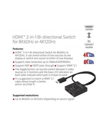 CSV-1384 Dwukierunkowy przełącznik HDMI 8K 60Hz lub 4K 120Hz 2-w-1 nr 2
