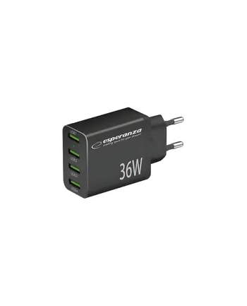 ESPERANZA ŁADOWARKA SIECIOWA 36W 4X USB-A QC 30 18W EZC107K