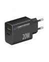 ESPERANZA ŁADOWARKA SIECIOWA 20W USB-C PD 20W / USB-A QC 30 18W CZARNA EZC105K - nr 1