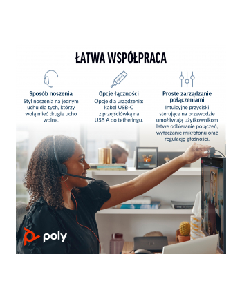 no name Poly Blackwire 3210 Monaural USB-C Headset +USB-C/A Adapter nr 1
