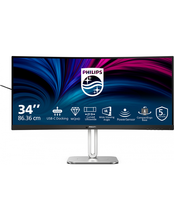 philips Monitor 34B2U5600C 34 cale Curved VA HDMIx2 DP HAS USB-C Głośniki główny