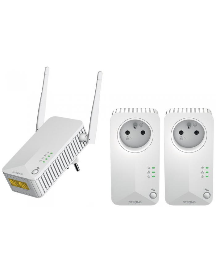 Adapter Powerline STRONG Powerline 600 Triple WIFI Wzmacniacz Sygnału Kit główny