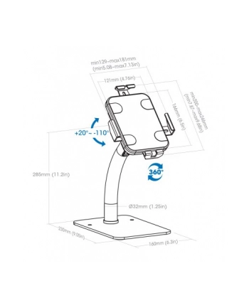 manhattan Podstawka Stojak pod Tablet 79-11 na Biurko Bezpieczny nr 1