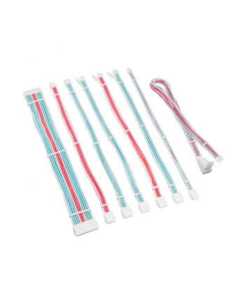 Przedłużacz w oplocie Kolink Core Pro 12V-2x6 Typ 1 - Biały Brylantowy/Neonowy Niebieski/Czysty Róż