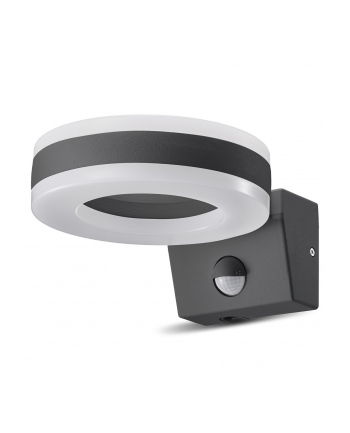 Lampa LED Maclean, ścienna, z czujnikiem PIR, PC+ALU, 20W, 1700lm, IP65, Neutral White 4000K, szara, MCE365