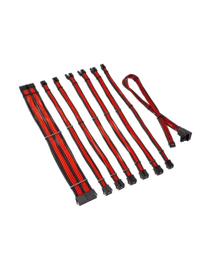 Przedłużacz w oplocie Kolink Core Pro 12V-2x6 Typ 2 - Jet Black/Racing Red główny