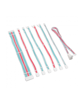 Przedłużacz w oplocie Kolink Core Pro 12V-2x6 Typ 2 - Biały Brylantowy/Neonowy Niebieski/Czysty Róż