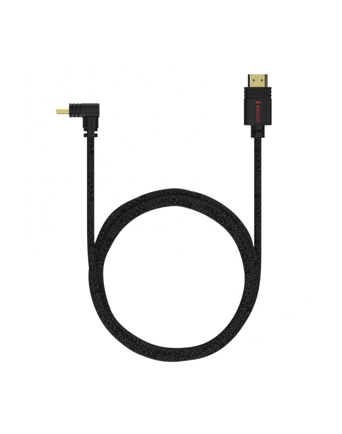 HDMI 21 Ssupd Meshroom - kątowy 90 stopni, 8K, 2m, czarny główny
