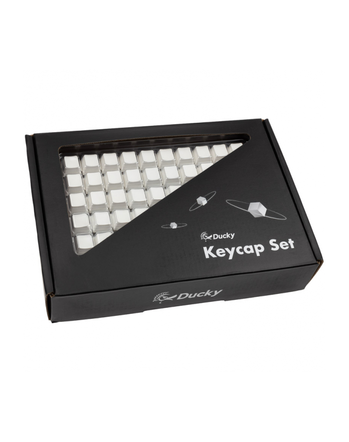 Zestaw Ducky Blank White PBT, profil wiśniowy - 133, układ ANSI-US, układ ANSI-US główny