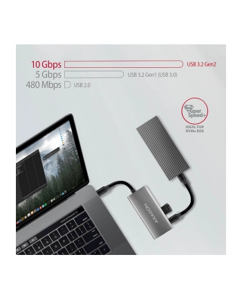 AXAGON HMC-4G2 Koncentrator wieloportowy, USB 31, 2x USB-A, 2x USB-C