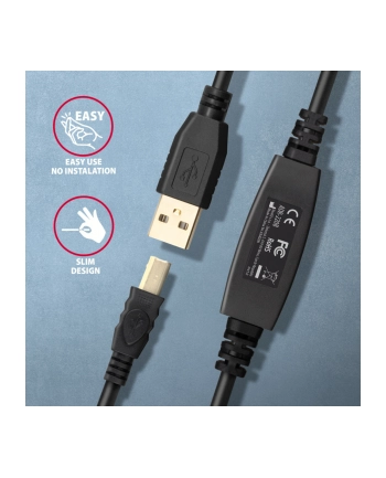 AXAGON ADR-220B Aktywny połączeniowy USB 20, USB-A do USB-B - 20m