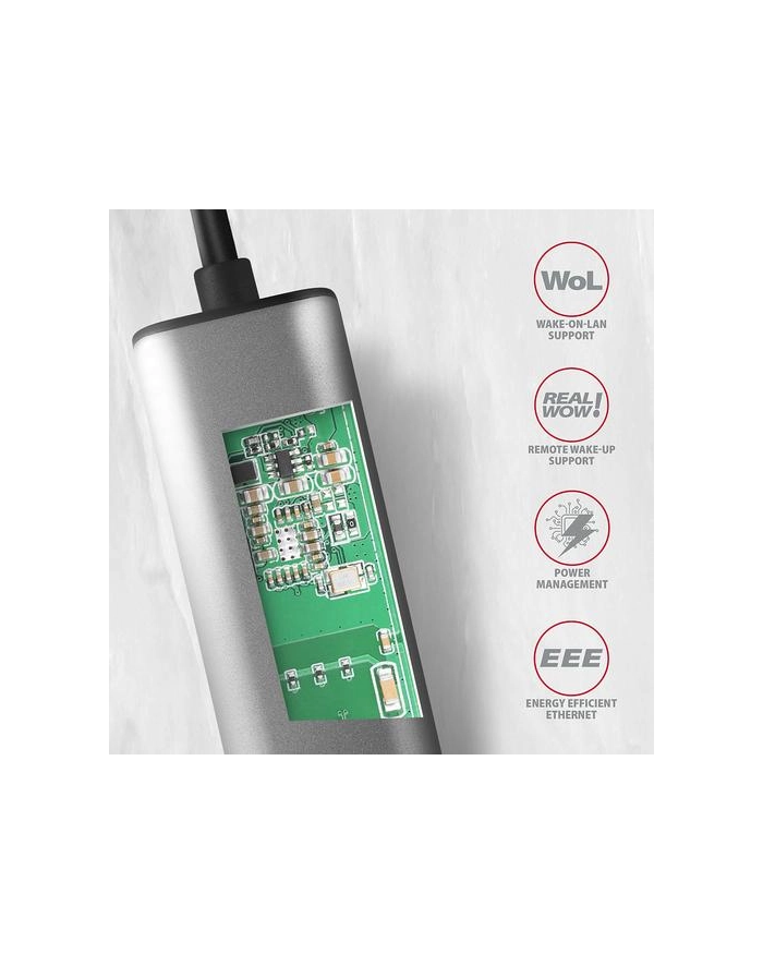 AXAGON AD-E-25RC adaptera sieciowego USB 32 - USB Typ-C, RJ45 główny